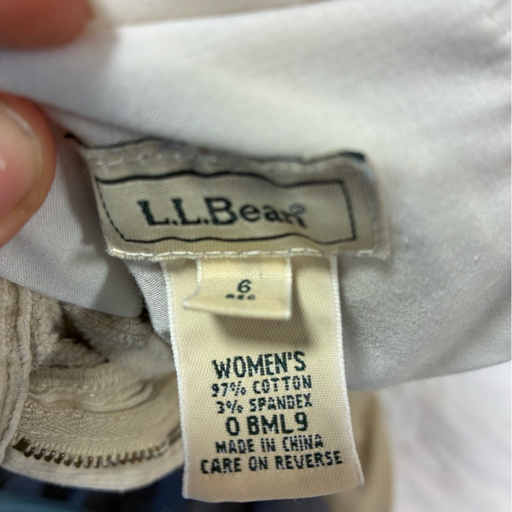 Vintage‎ L.L.Bean Corduroy Pants Women's 6 High-Rise The Vintage Twin Beige - Picture 6 of 8
